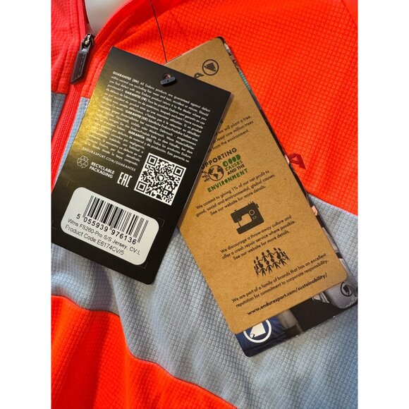 Endura FS260 Pro Jersey Women’s Size Large Cycling Short Sleeve Full Zip Pockets - Picture 7 of 11